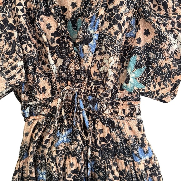 Ulla Johnson Floral Mini Dress - Navy, brown and peach - Picture 7 of 9